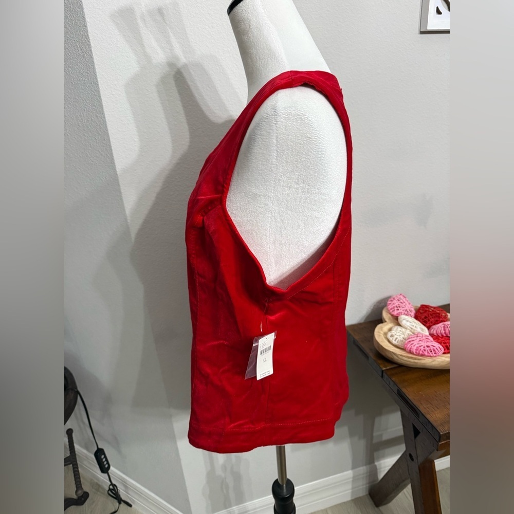 Anthropologie Vibrant Cherry Pop Red Vest - Picture 3 of 9